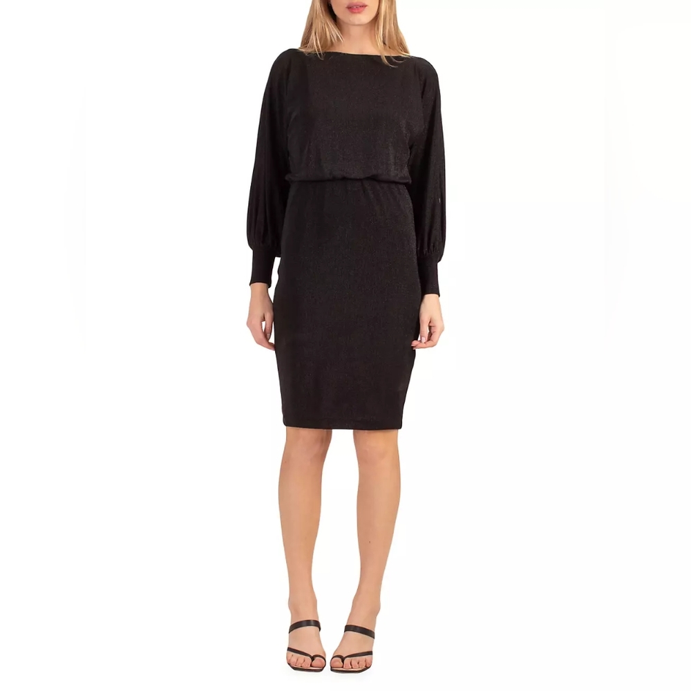 Trina Turk Europa black long sleeve dress size Large MSRP $348